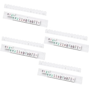 Scalloped Mahjong Racks with Magnetic Pushers, 17.5"/20" Acrylic Scalloped Mahjong Rack Set for American Mahjong, Tortoise Thickened Non-Slip Mahjongs Accessories