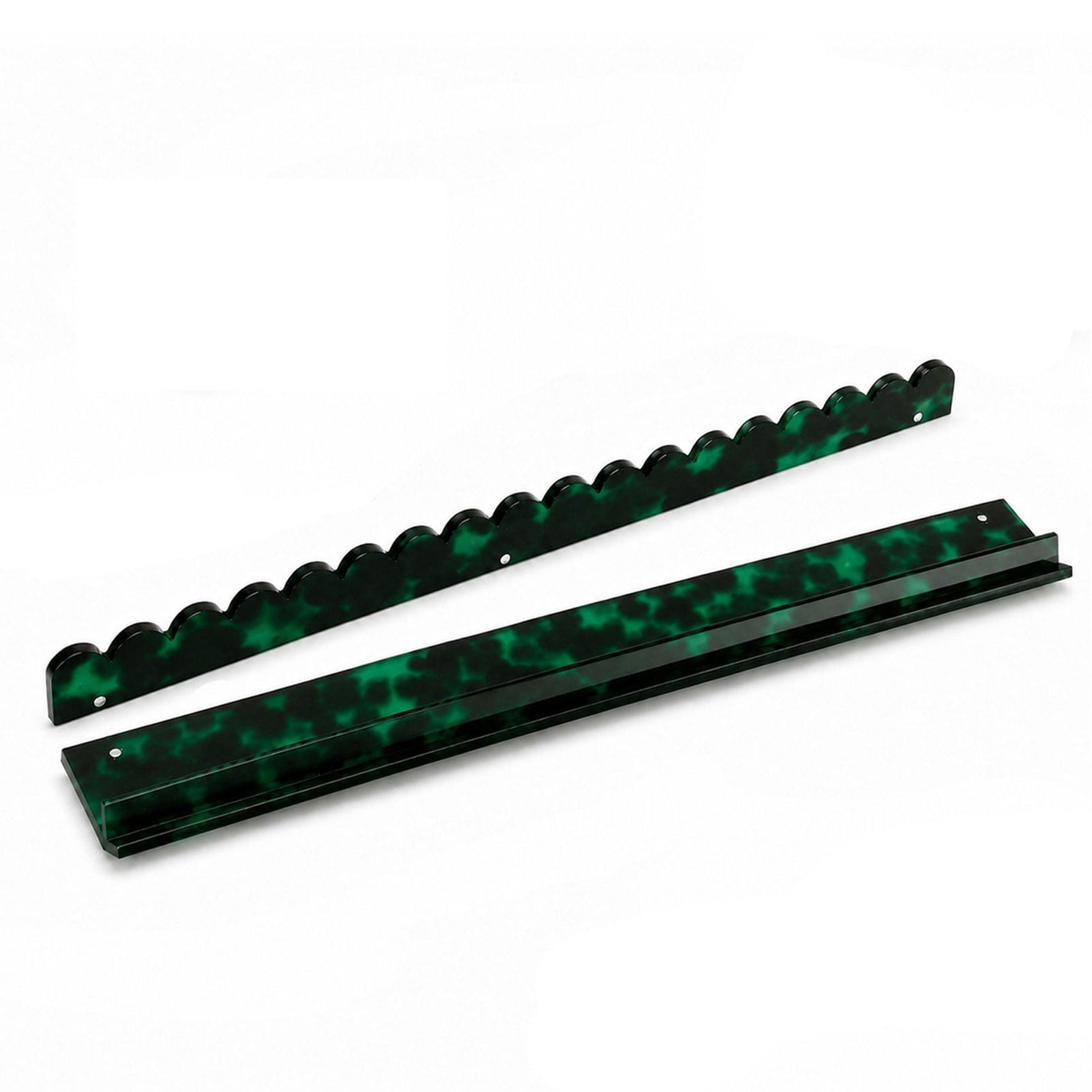Scalloped Mahjong Racks with Magnetic Pushers, 17.5"/20" Tortoise Shell Acrylic Mahjong Racks, Thickened Non-Slip Acrylic American Mahjong Tile Racks