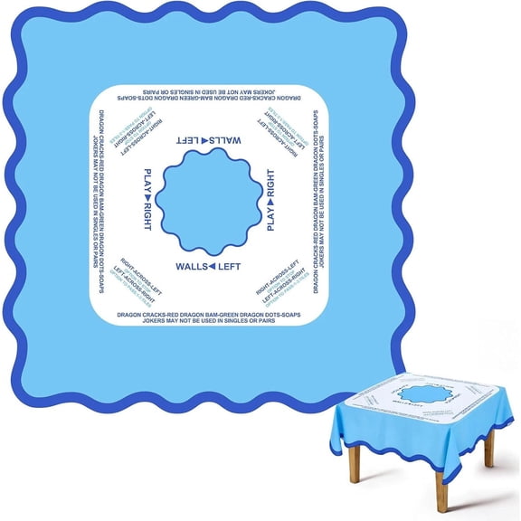 Scalloped Mahjong Tablecloth 55 X 55 Inches Square Tablecloth Polyester Game Tab