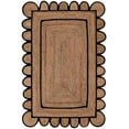 thumbnail image 1 of Scalloped Natural Rectangular Jute Rug, Boho Braided Area Rug, Coastal Farmhouse Jute Rug for Kitchen, Patio, Hallway, Entryway,Handcrafted, Eco-Friendly (2 Ft 6 Inch x 8 Ft), 1 of 3