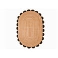 thumbnail image 1 of Scalloped Oval Jute Area Rug, Handwoven Farmhouse Braided Reversible Eco-Friendly Boho Rug for Living Room, Bedroom, Kitchen, 3 X 5 FT, 1 of 1