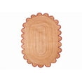 thumbnail image 1 of Scalloped Oval Jute Rug, Handwoven Braided Farmhouse Reversible Carpet, Red Border, 3 X 5 FT, 1 of 1