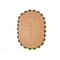 thumbnail image 1 of Scalloped Oval Jute Area Rug , Reversible Eco-Friendly Boho Rug for Living Room, Bedroom, Dining Room, Entryway, Kitchen, Emrald Green, 2 X 6 FT, 1 of 1