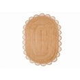 thumbnail image 1 of Scalloped Oval Jute Area Rug , Reversible Eco-Friendly Boho Rug for Living Room, Bedroom, Dining Room, Entryway, Kitchen, White, 5 X 8 FT, 1 of 2