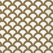 Scalloped Paper Beverage Napkins, Gold, 16ct