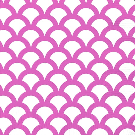 Scalloped Paper Beverage Napkins, Hot Pink, 30ct