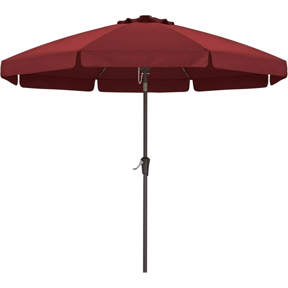 Scalloped Patio Umbrella, Outdoor Table Umbrella with Tilt and Crank, Fiberglass Ribs Deck Umbrella for Patio, Pool, Garden