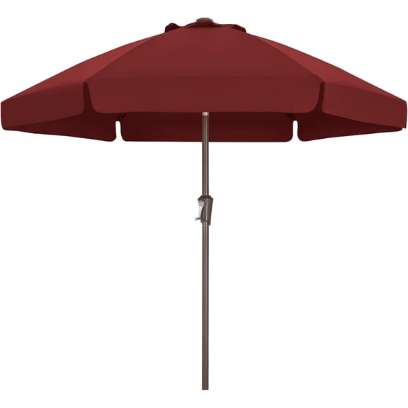 Scalloped Patio Umbrella, Outdoor Table Umbrella with Tilt and Crank, Fiberglass Ribs Deck Umbrella for Patio, Pool, Garden
