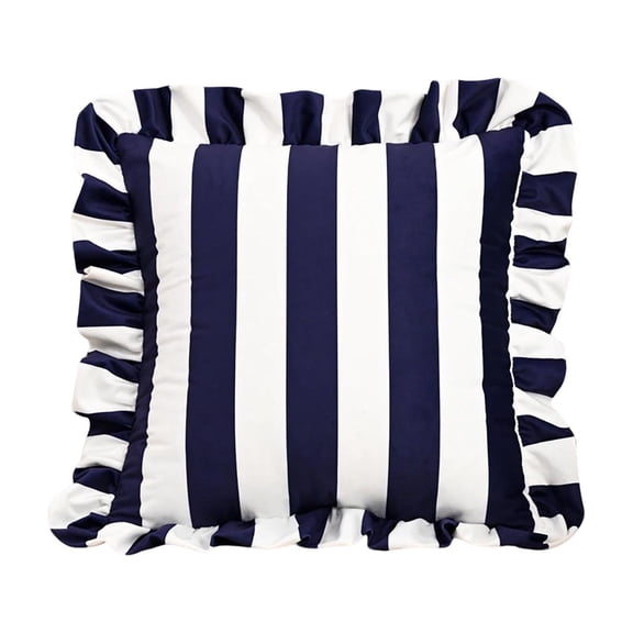 Scalloped Pillow,Striped Velvet Ruffled Throw Pillow,Home Textile Decorative Pillow With Insert,Decorative Sofa Pillow,Soft Luxurious Sofa Bedroom Living Room Decor Wrinkle-Resistant.