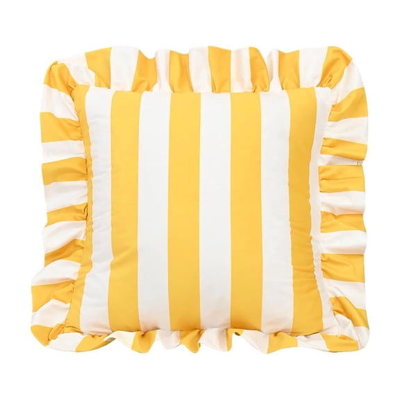 Scalloped Pillow,Striped Velvet Ruffled Throw Pillow,Home Textile Decorative Pillow With Insert,Decorative Sofa Pillow,Soft Luxurious Sofa Bedroom Living Room Decor Wrinkle-Resistant.