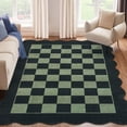 thumbnail image 1 of Scalloped Runner Rug 8*12 ft,Washable Non-Slip Kitchen/Hallway Rug,Farmhouse Checkerboard Indoor/Outdoor Carpet for Entryway, Porch, Laundry (Stain Resistant), 1 of 7