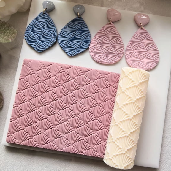 Scalloped Shell Texture Clay Roller for Polymer Clay Jewelry Craft
