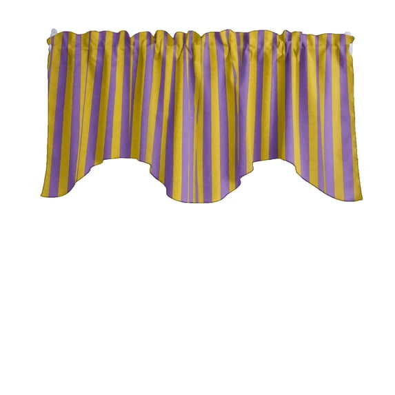 Scalloped Valance Cotton 1 Inch Wide Stripes Print 58" Wide / 20" Tall