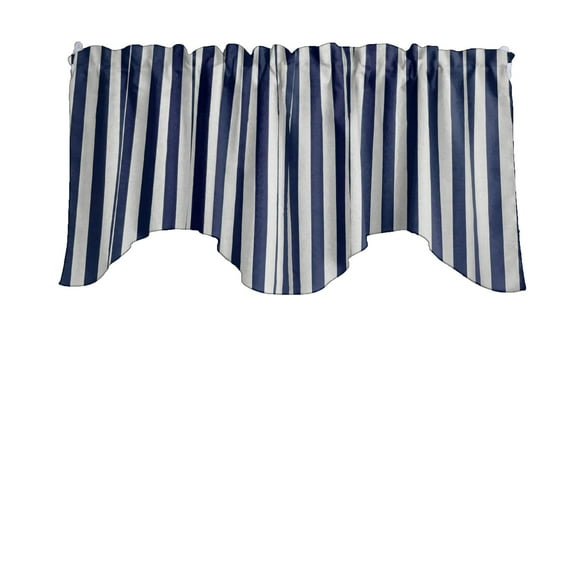 Scalloped Valance Cotton 1 Inch Wide Stripes Print 58" Wide / 20" Tall
