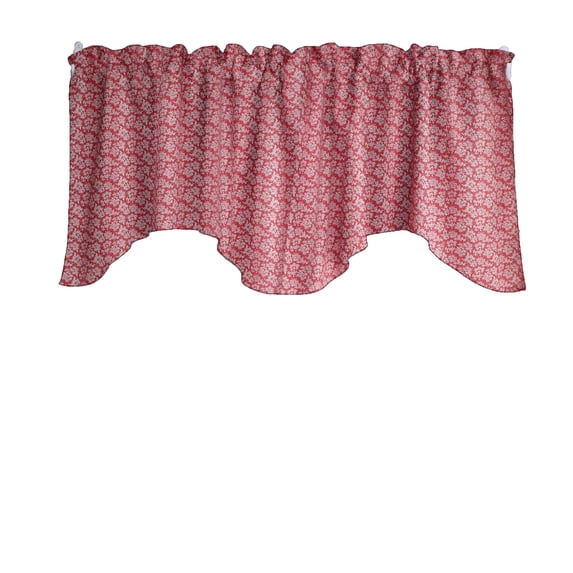 Scalloped Valance Cotton Floral Botanic Flower Pattern Print 58" Wide / 20" Tall