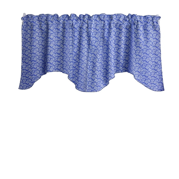 Scalloped Valance Cotton Floral Botanic Flower Pattern Print 58" Wide / 20" Tall