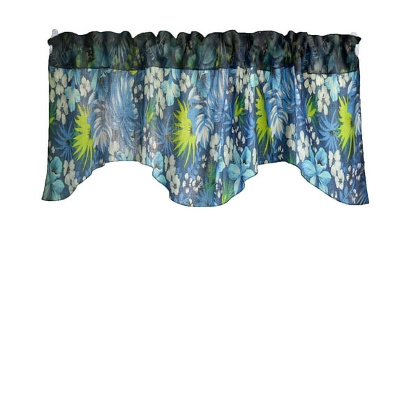 Scalloped Valance Cotton Floral Hawaiian Tropical Print 58" Wide / 20" Tall