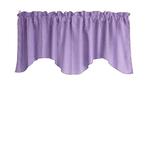 Scalloped Valance Cotton Print 1/8th Inch Small Gingham Checkered 58" Wide / 20" Tall
