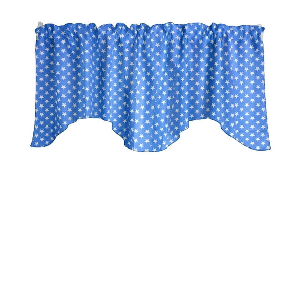 Scalloped Valance Cotton Stars Print 58" Wide / 20" Tall