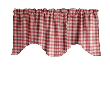 Scalloped Valance Cotton Tavern Checkered Print 58" Wide / 20" Tall