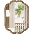 thumbnail image 1 of Scalloped Wall Mirror for Bathroom, 23" x 35" Antique Brass Mirror, Vintage Gold Mirrors with Beaded for Over Sink, Bedroom, Living Room,Hangs Horizontally or Vertically, 1 of 7