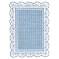 thumbnail image 1 of Scalloped Washable Rug 9x12 Rugs for Living Room Bedroom Non Slip Neutral Nursery Rug Modern Bordered Floral Mat Indoor Soft Non-Shedding Accent Carpet for Dining Room Kids Room Dorm Blue, 1 of 9