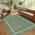 thumbnail image 1 of Scalloped Washable Rugs 9x12 Area Rug for Bedroom Modern Rug Non Slip Throw Rugs Large Living Room Rug Low Pile Soft Stain Resistant Carpet for Nursery Dining Room 9'x12' Greyish Green, 1 of 9