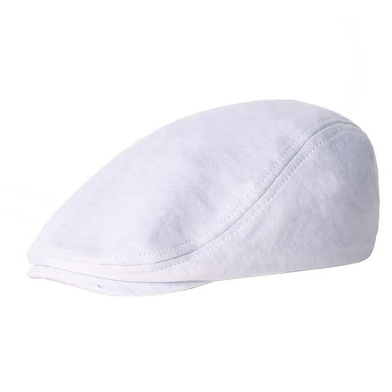 Scally Cap, Comdrip 1 Pieces Newsboy Men's Hat Cotton Soft Stretch Fit Men Cap Cabbie Driving Hat for Men Mens Hats White One Size
