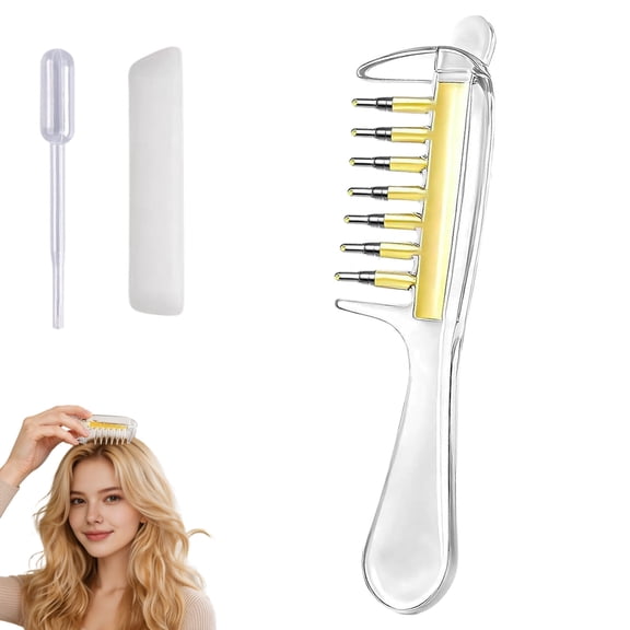 Scalp Essential Oil Applicator Comb, Hair Care Oil Comb Applicator, Minoxidil Applicator for Hair Growth & Thinning(Transparent,1PC)