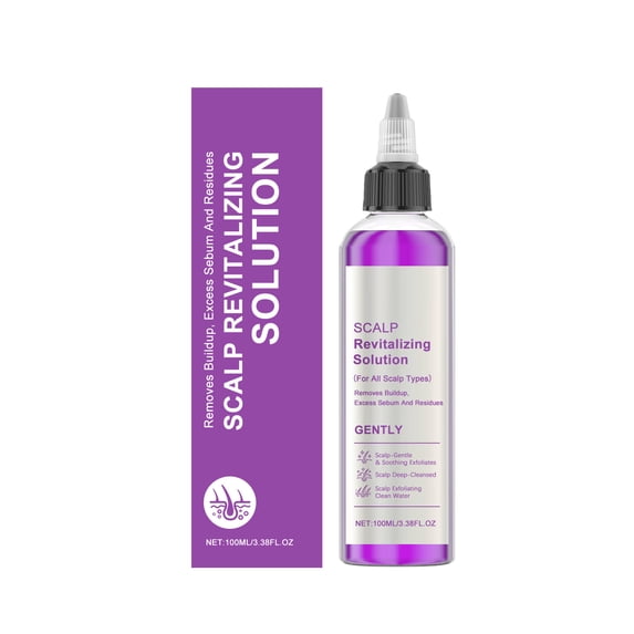 Scalp Exfoliating Cleaning Solution with Aloe Vera and Rosemary, Gentle Non-Irritating Scalp Treatment with Glycerin and Allantoin, 100ml