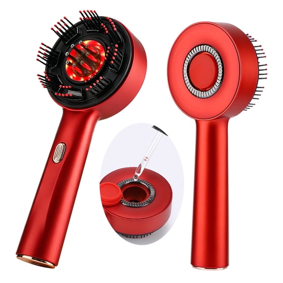 Scalp Massage Comb with Red Light, 3 Massage Modes Hair Care Comb, 6ml Liquid Guide Tank Hair Oil Applicator, Type-C Rechargeable Scalp Brush for Relaxation, Red