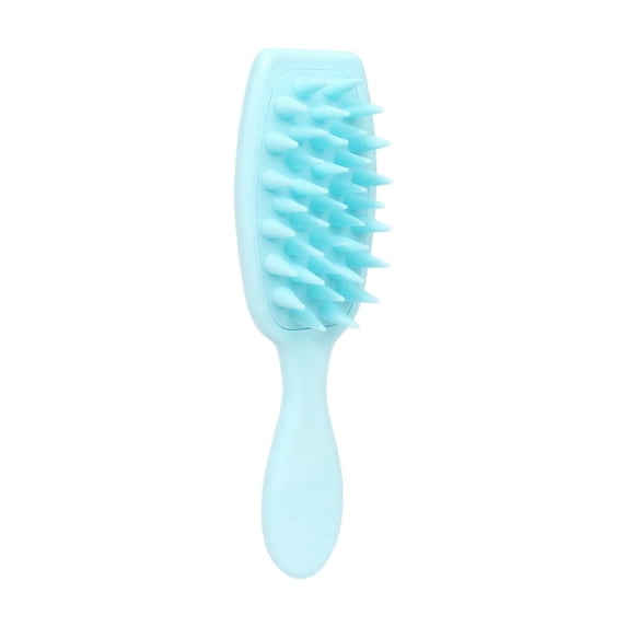 Scalp Massage Shampoo Brush, Silicone Large Tapered Bristles Long Handle Blue 1 Pack, Shower Hair Scrubber for All Hair Types, Gently Clean Scalp Unclog Follicles Reduce Hair Loss Promote Blood Circu