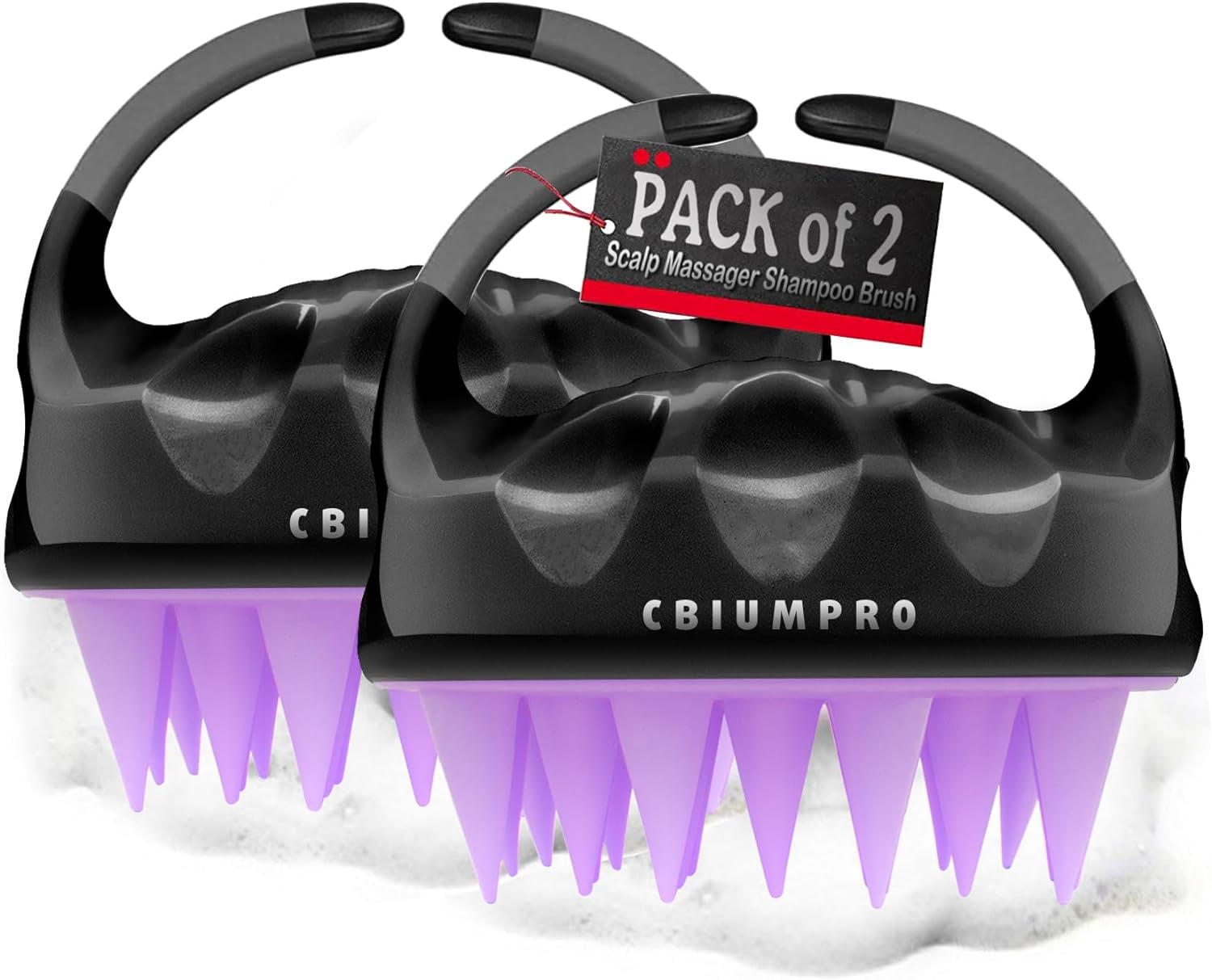 CBIUMPRO Scalp Massager, 2 Pack Scalp Brush Hair Shampoo Brush Head Scrubber 2020 Upgraded Version 100% Comfortable for All Hair Types of Curly Girls, Women, Wife, Girlfriend, Daughter, Men, Kids, Pets