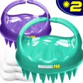 thumbnail image 1 of Scalp Massager, 2 Pack Scalp Brush Hair Shampoo Brush Head Scrubber [ 2020 Upgraded Version ] 100% Comfortable for All Hair Types of Curly Girls, Women, Wife, Girlfriend, Daughter, Men, Kids, Pets, 1 of 9