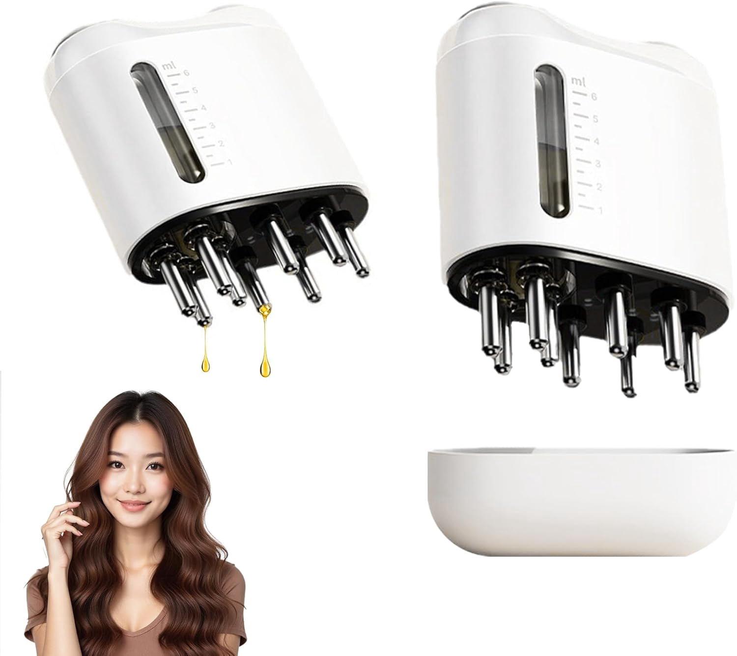 Scalp Massager Comb for Hair Growth, Electric Hair Oil Applicator, Heal Damaged Roots & Scalp, Compact & Easy to Use