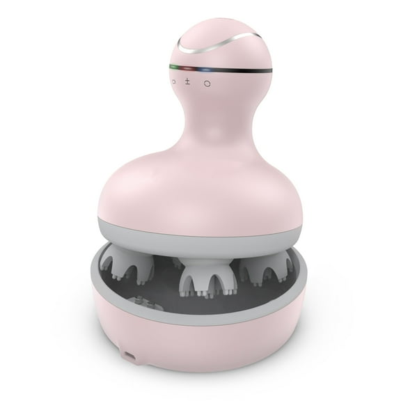 Scalp Massager Hair Growth, Waterproof Head Massager Scalp Stress Relax with 84 Massage Nodes, Handheld Head Scratcher, Full Body Kneading Massager, Cat Massager (Pink)