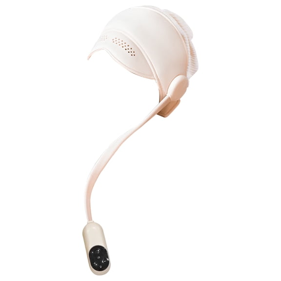 Head Massager Helmet, Portable Home, Adjustable, Airbag Wrapped, Heat, 10 in Arm, Rechargeable, Tension Relief, Eye Head Integration, WHITE, 1 Pc, Instruction Manual, Usb