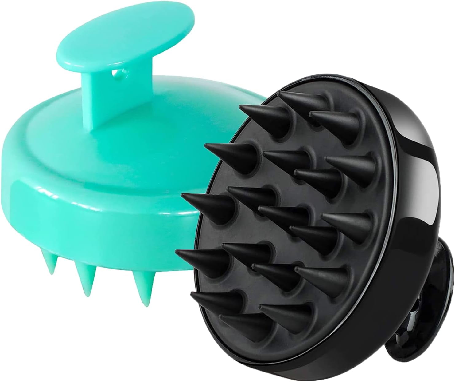 Scalp Massager Shampoo Brush, Hair Scrubber, Scalp Brush, Silicone Scalp Scrubber, Scalp Exfoliator, Head Massager Scalp Brush for Hair GrowthBlack+Green