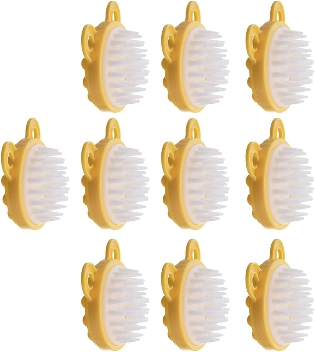 Scalp Massagers 10pcs Hair Scalp Brush Silicone Hair Scrubber Brush