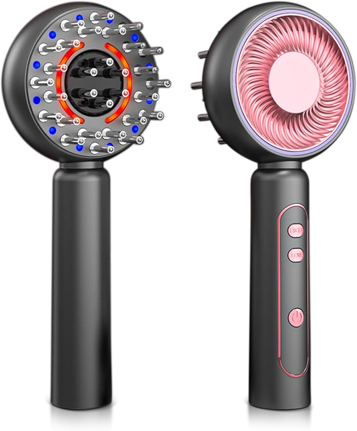 Scalp Massaging Brush: Hair Scalp Electric Massager Oil Applicator with Red Light - Rechargeable Head Relax Deep Massage Comb for Thinning Hair