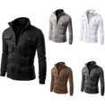 thumbnail image 1 of Bomber jacket men, men's jackets-windproof lightweight bomber jacket full zip winter warm padded coats outwear, 1 of 5