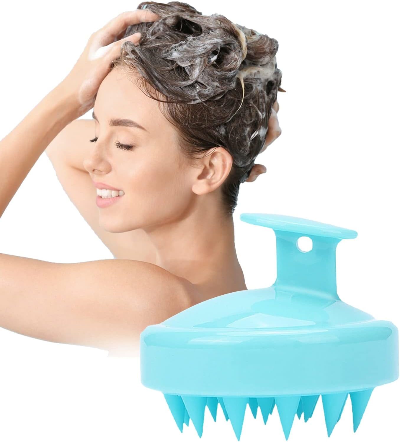 Scalp massager, scalp scrubber with soft silicone bristles for hair