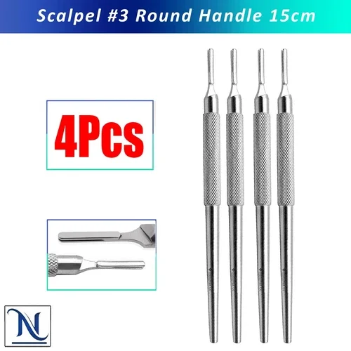 Scalpel Round Handle #3 Bp Handle Blade Holder Fits Blades #10, 10A, 11, 12