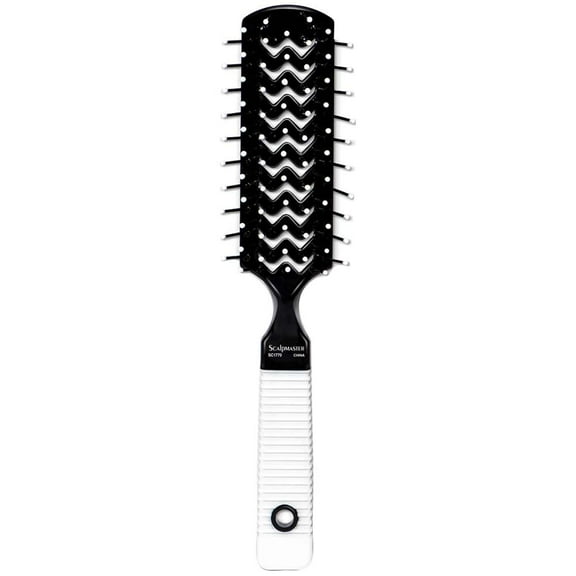 Scalpmaster 7 Row Vent Brush w/ Rubber Grip Handle