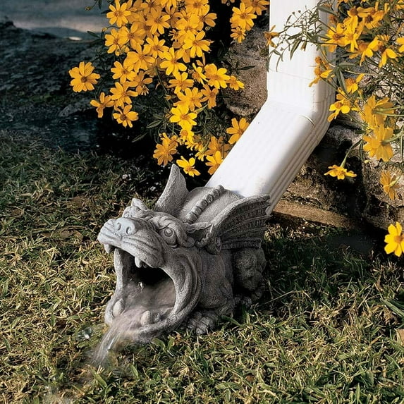 Scaly-Skin Gargoyle Decorative Rain Gutter