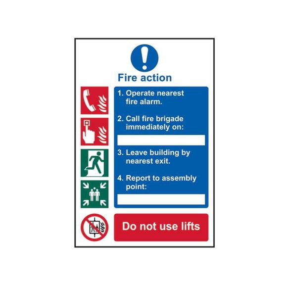 Scan - Fire Action Procedure - PVC 200 x 300mm