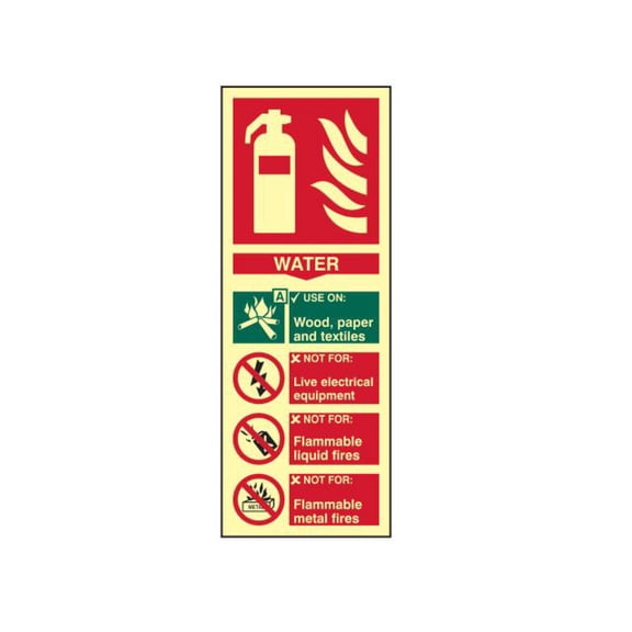 Scan - Fire Extinguisher Composite Water - Photoluminescent 75 x 200mm