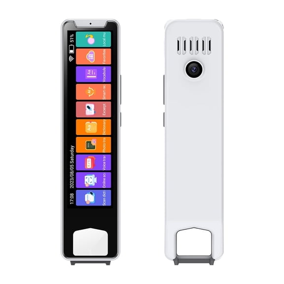 Scan Reader Pen, OCR Digital Translation Pen Scanner 134 Language Translator Device Support Text Extract Intelligent Recording Scanner Pen with 3.71 Inch Touch Screen