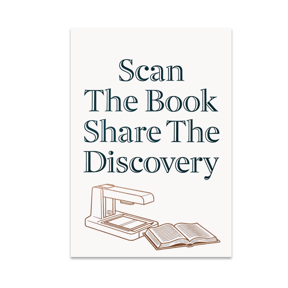 Scan The Book Share The Discovery - Faculty Library Liaison - 13x19 Poster Print