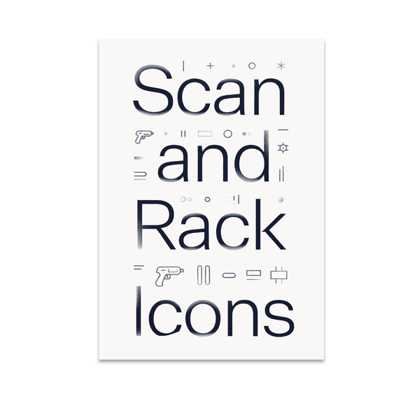 Scan and Rack Icons Warehouse Design - Warehouse Enthusiast - 13x19 Poster Print